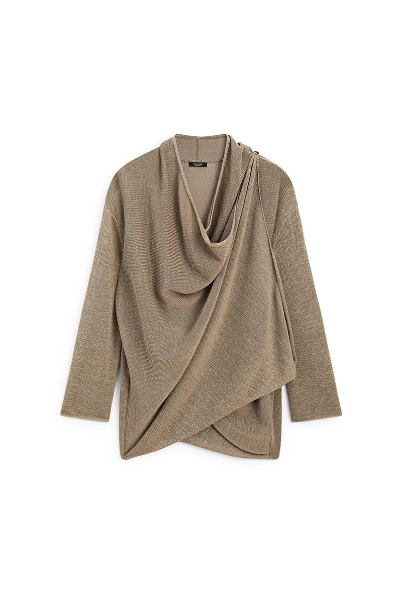 Кардиган-палантин из трикотажа с завязками