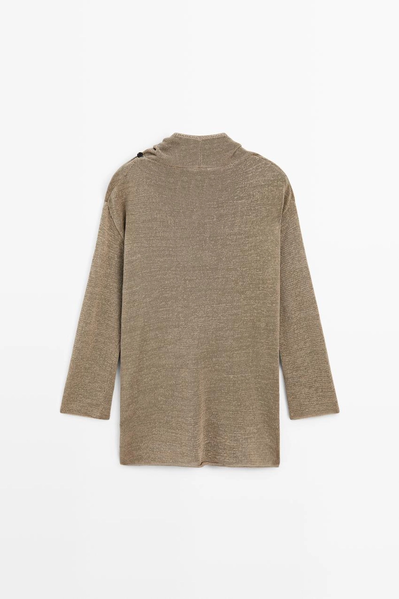 Кардиган-палантин из трикотажа с завязками