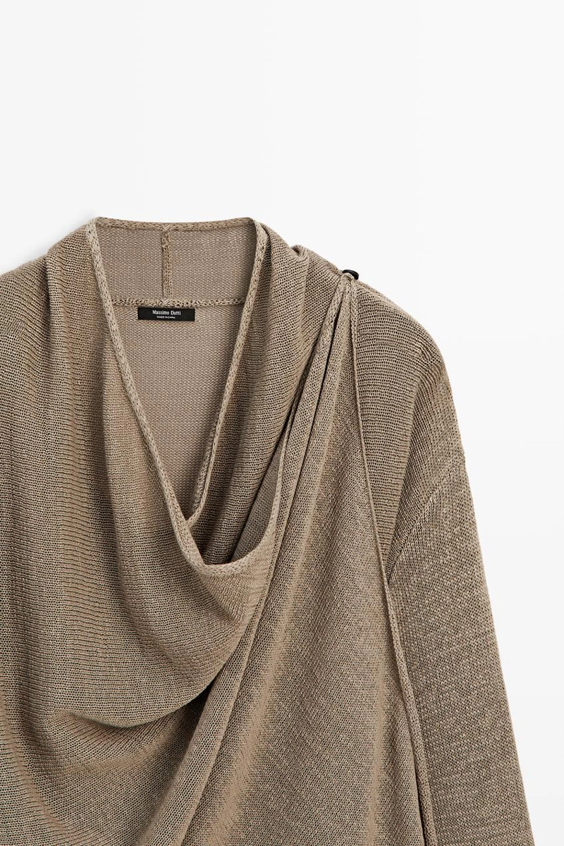 Кардиган-палантин из трикотажа с завязками