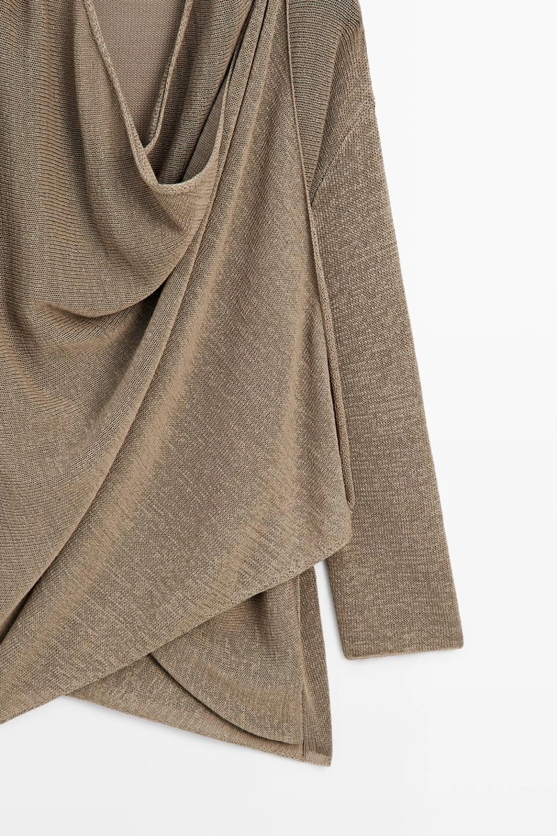 Кардиган-палантин из трикотажа с завязками