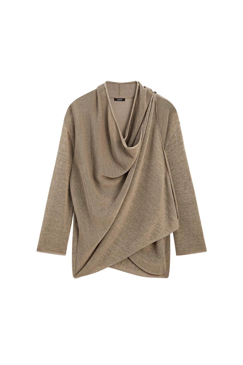 Кардиган-палантин из трикотажа с завязками