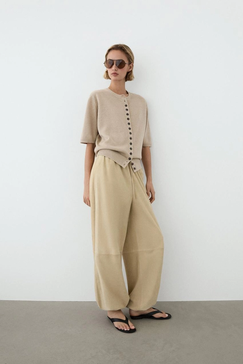 Кардиган из льняной смеси с коротким рукавом