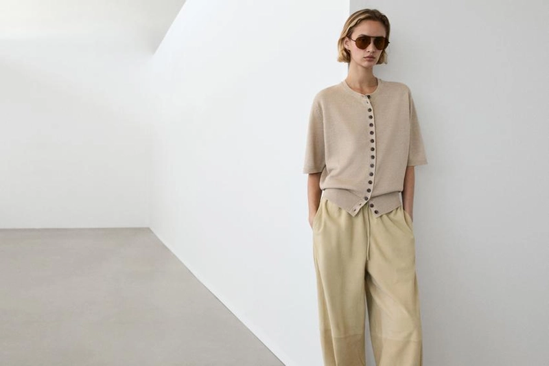 Кардиган из льняной смеси с коротким рукавом