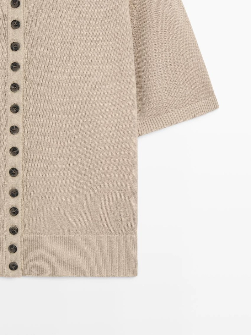 Кардиган из льняной смеси с коротким рукавом