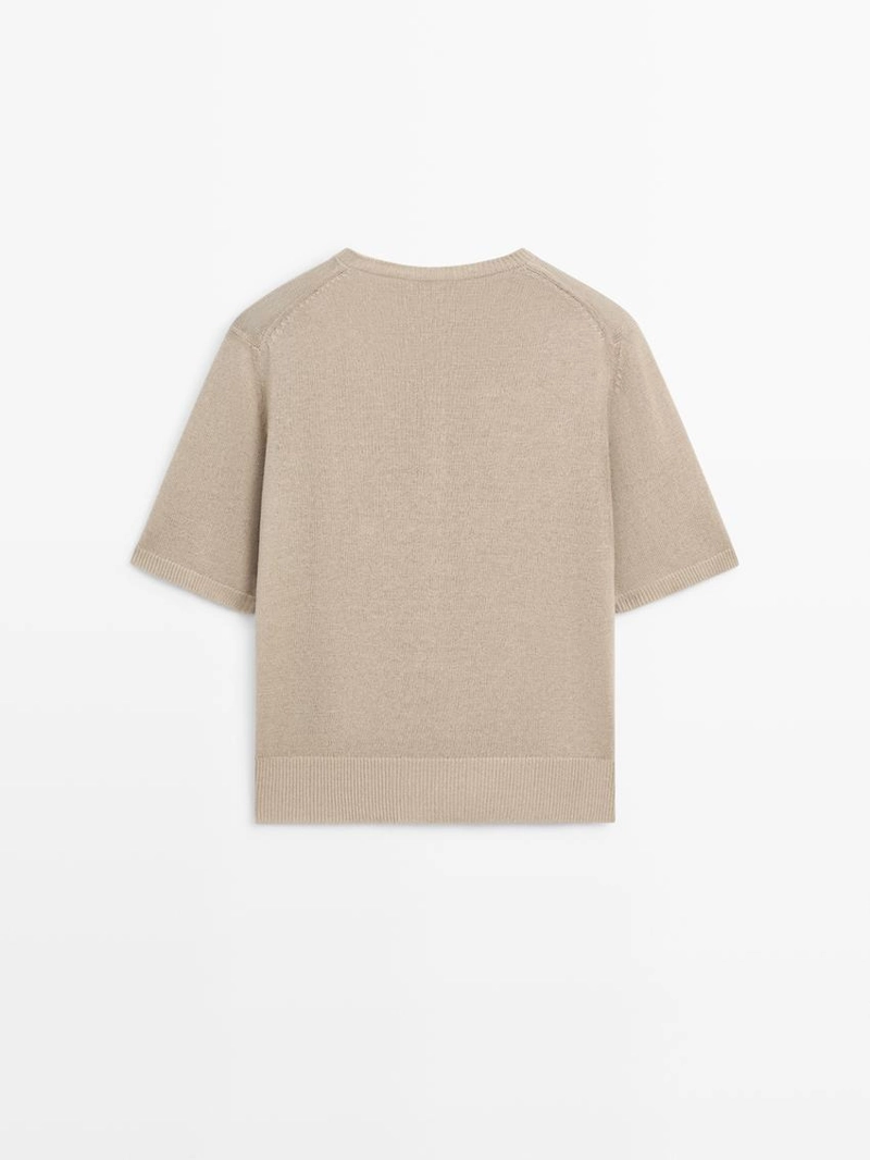 Кардиган из льняной смеси с коротким рукавом