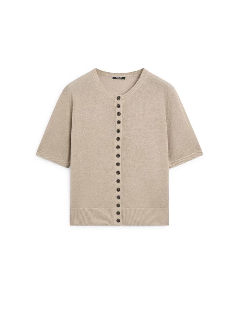 Кардиган из льняной смеси с коротким рукавом