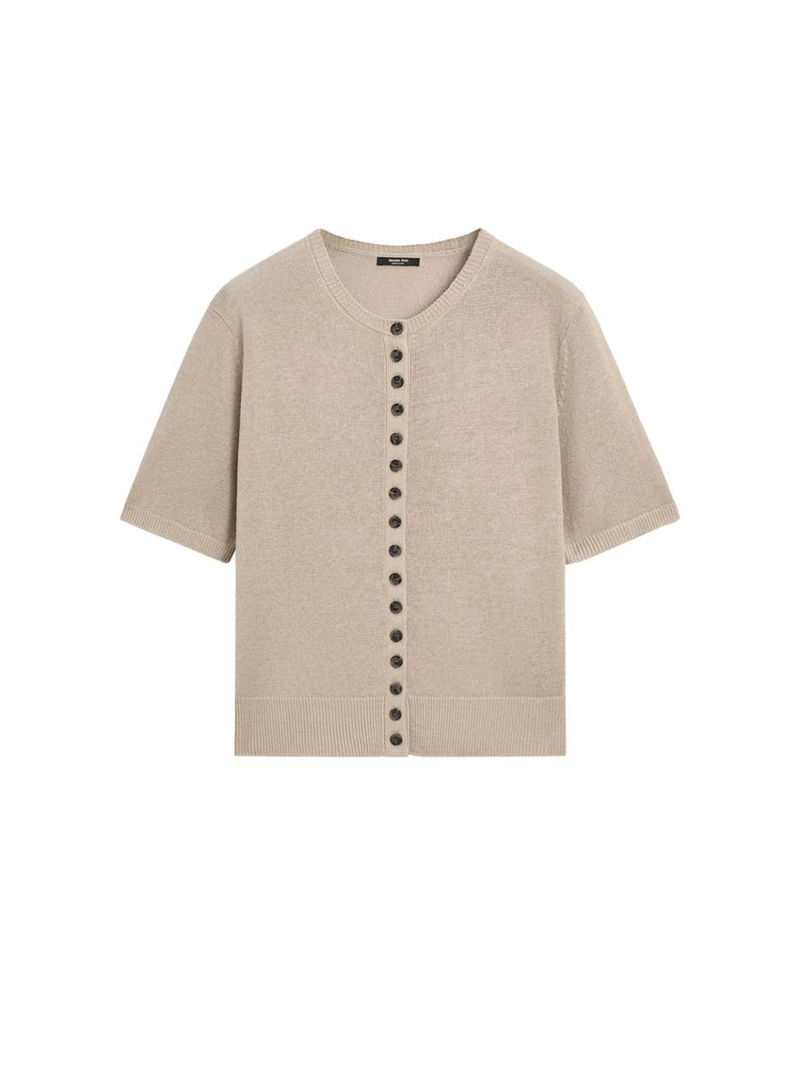 Кардиган из льняной смеси с коротким рукавом