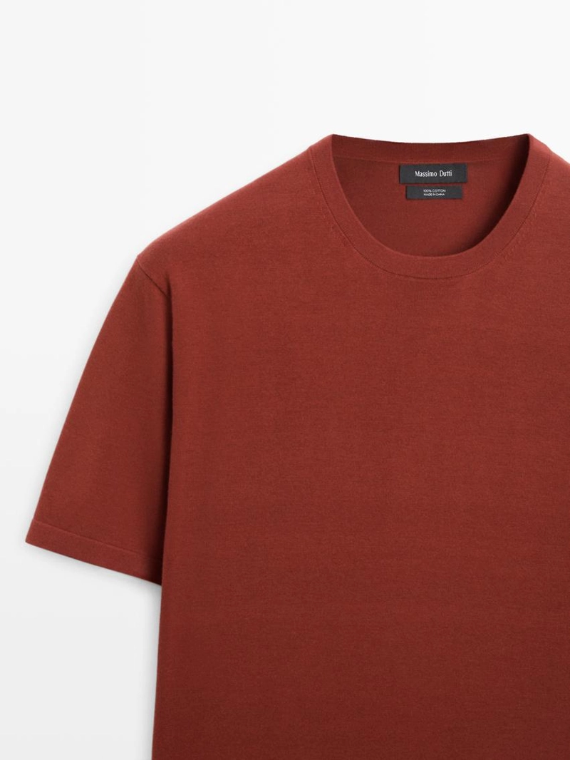 Вязаная хлопковая футболка