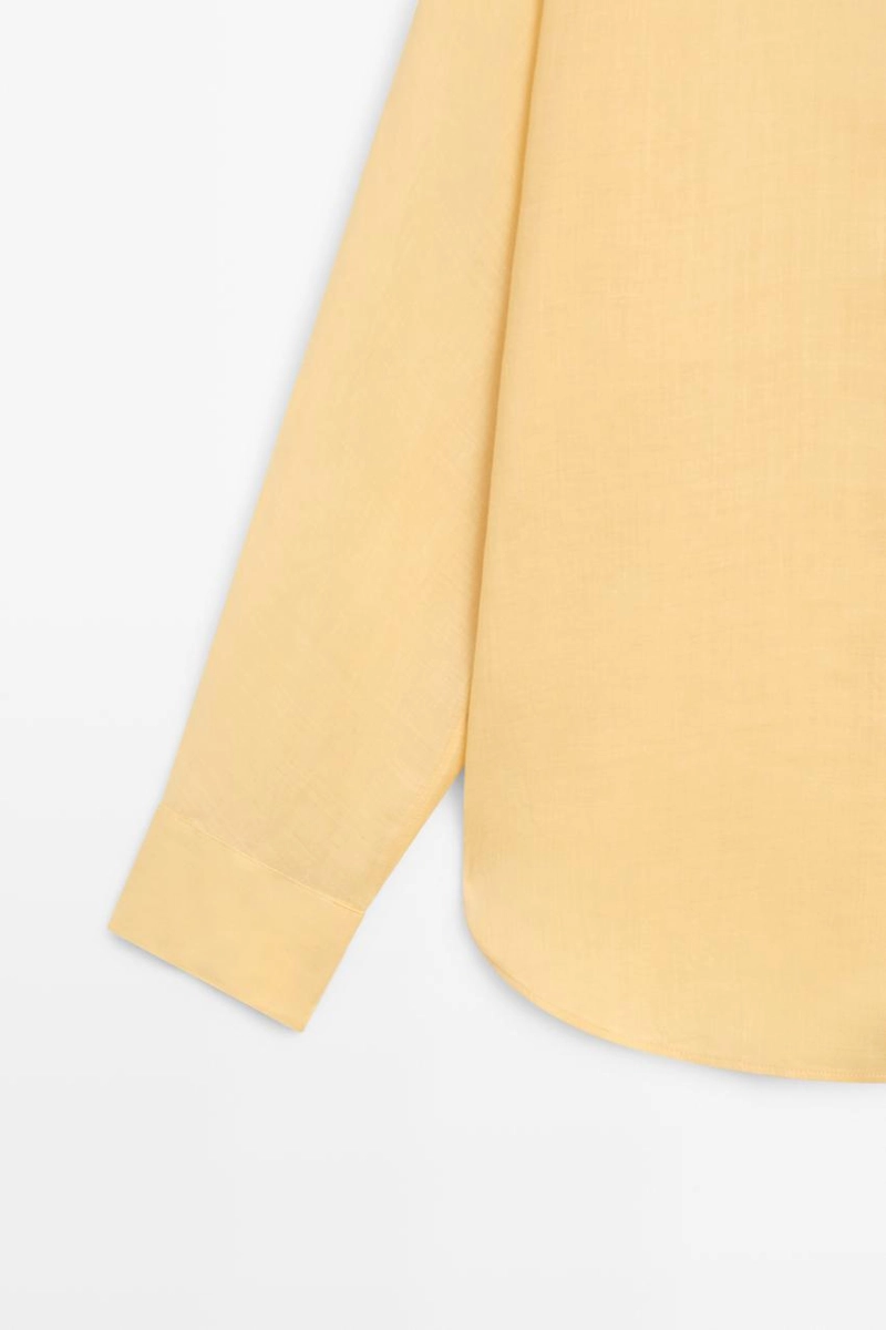 Рубашка из 100% рами с плиссированной отделкой