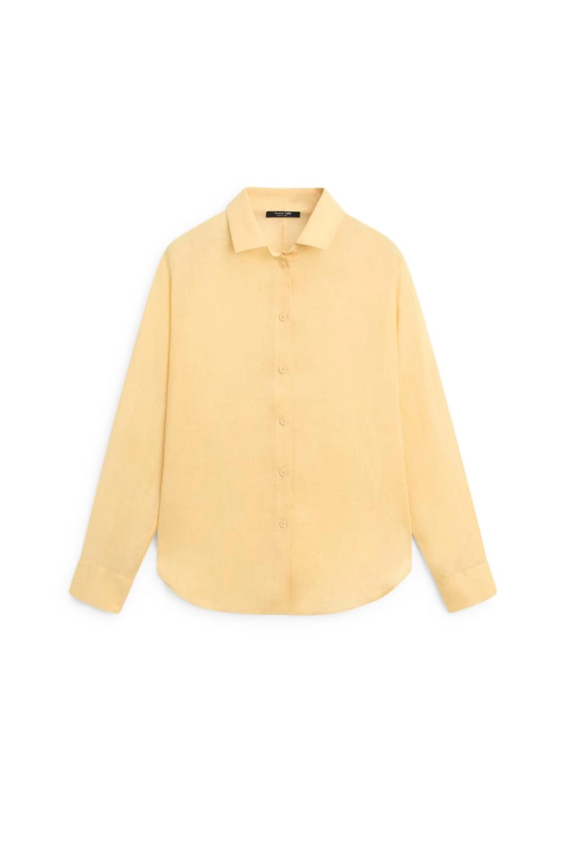 Рубашка из 100% рами с плиссированной отделкой