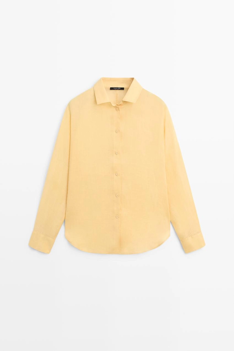 Рубашка из 100% рами с плиссированной отделкой