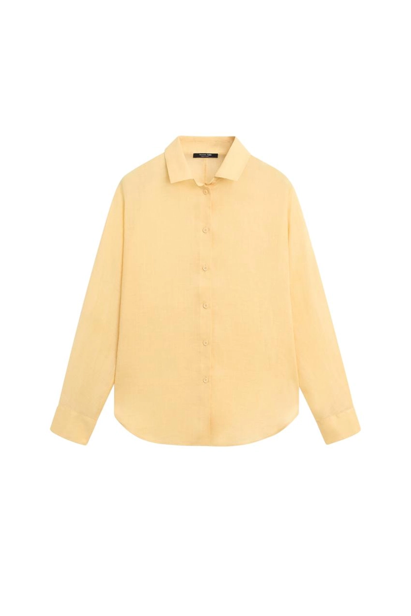 Рубашка из 100% рами с плиссированной отделкой