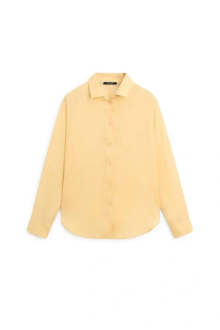 Рубашка из 100% рами с плиссированной отделкой- Заказать в России