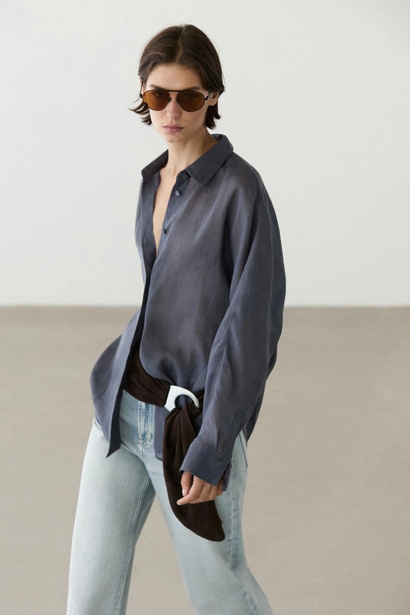 Рубашка из 100% рами flowing