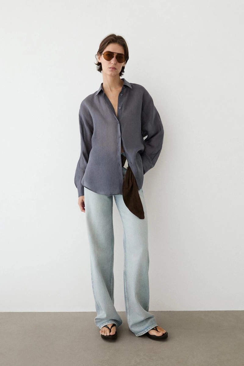 Рубашка из 100% рами flowing