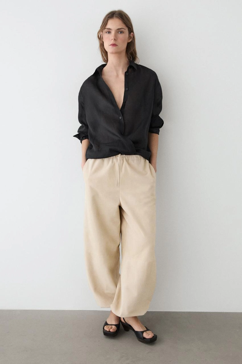 Рубашка из 100% рами с плавным падением