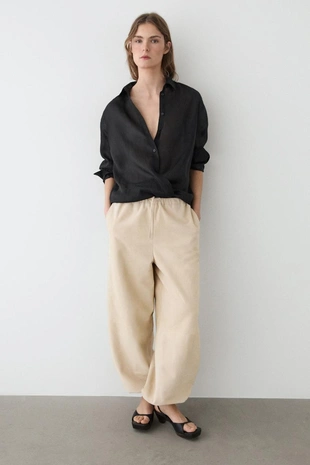 Рубашка из 100% рами с плавным падением- Заказать в России