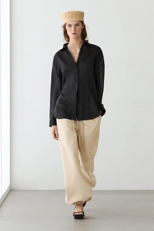 Рубашка из 100% рами с плавным падением- Заказать в России