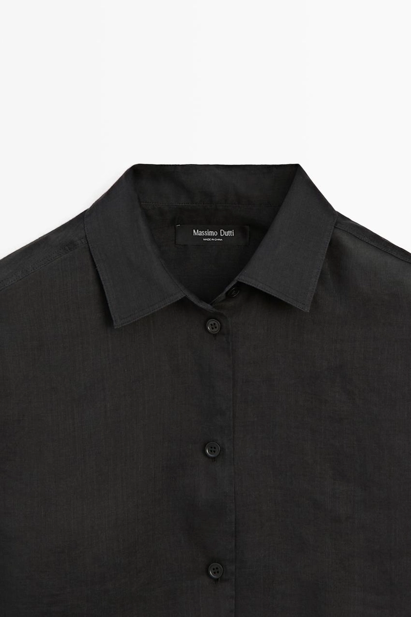 Рубашка из 100% рами с плавным падением