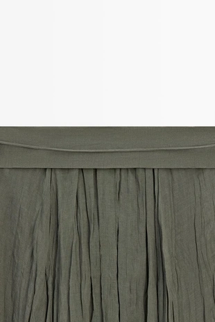 Миди-юбка из льняной смеси с деталями в складку- Заказать в России