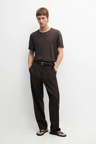 Футболка с коротким рукавом из 100% льна- Заказать в России