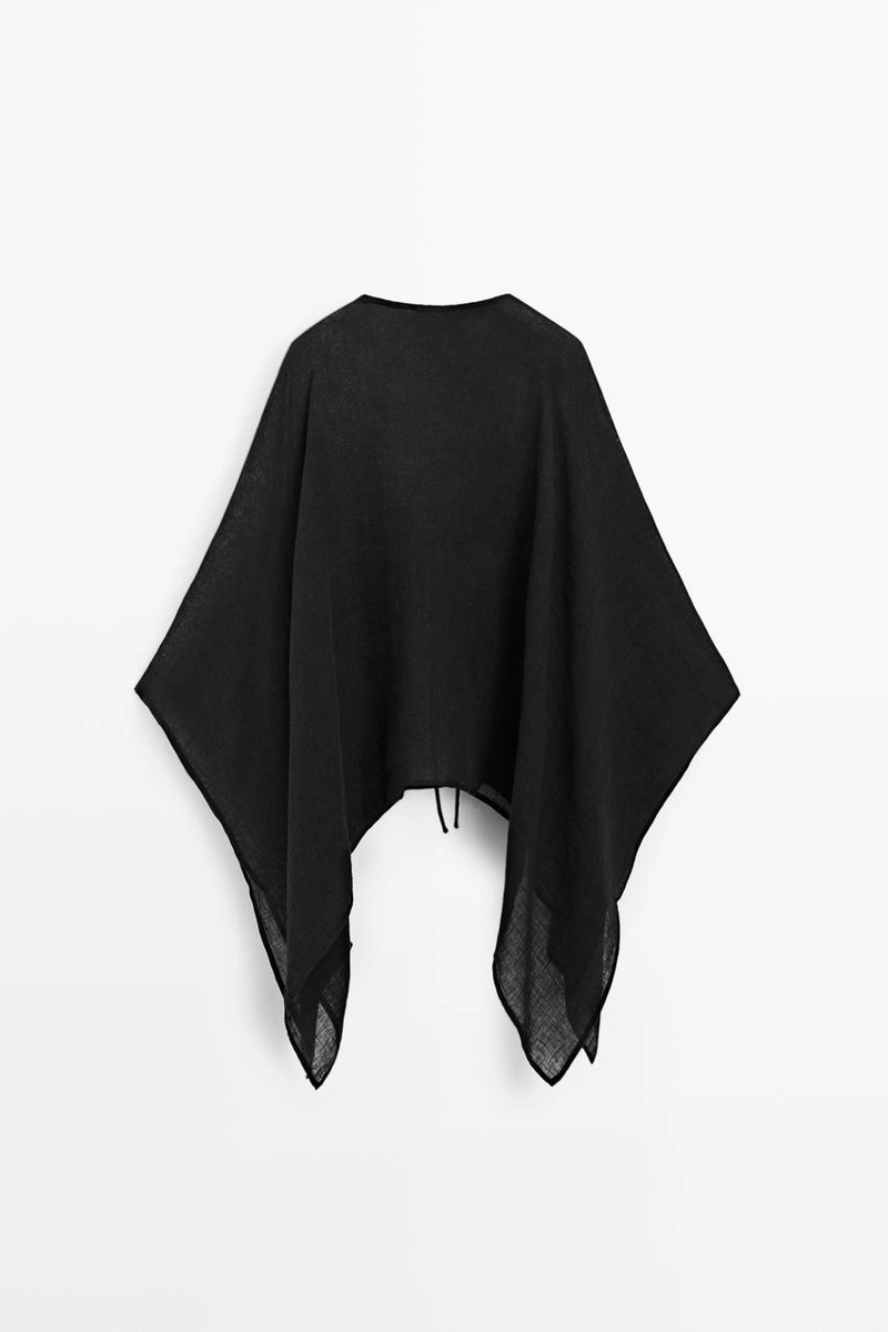 100% льняной плащ с деталями на завязках