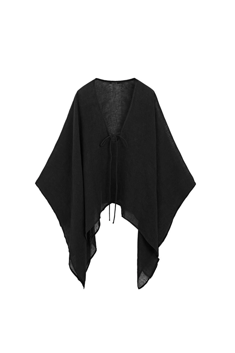 100% льняной плащ с деталями на завязках