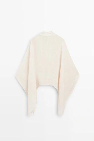 Пальто-пелерина с воротником-стойкой из 100% льна- Заказать в России