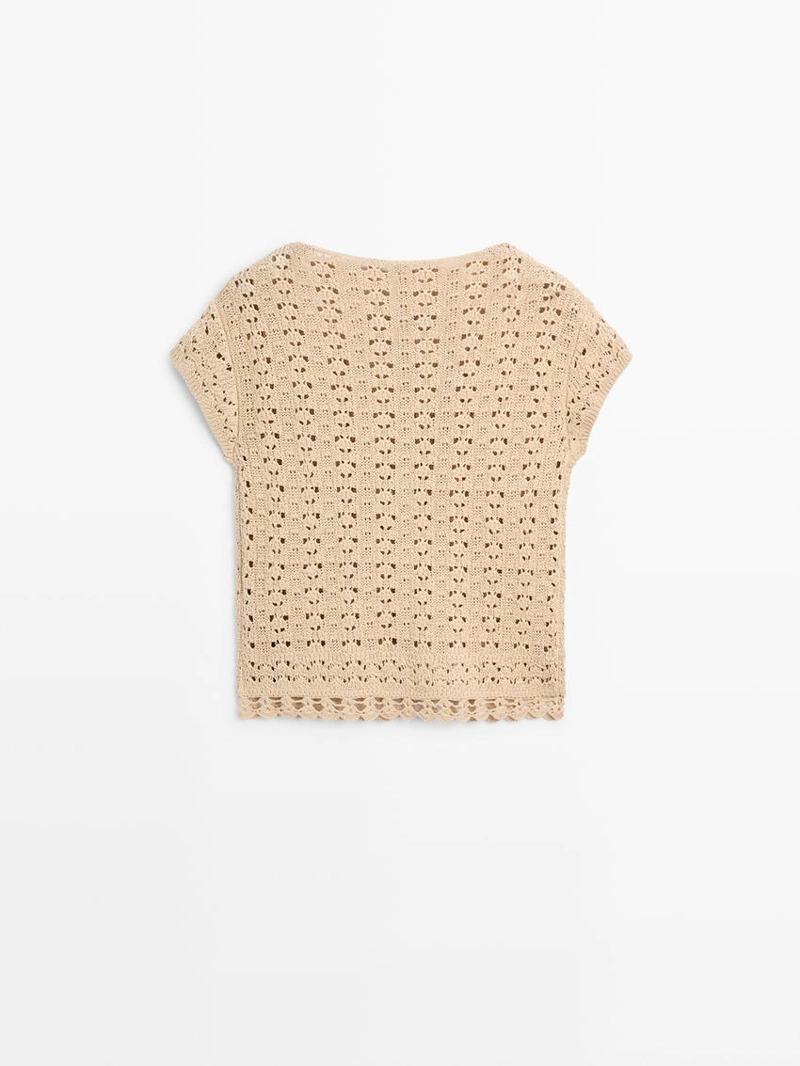 Кардиган с короткими рукавами из вязаного кружева