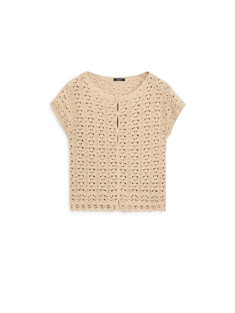 Кардиган с короткими рукавами из вязаного кружева