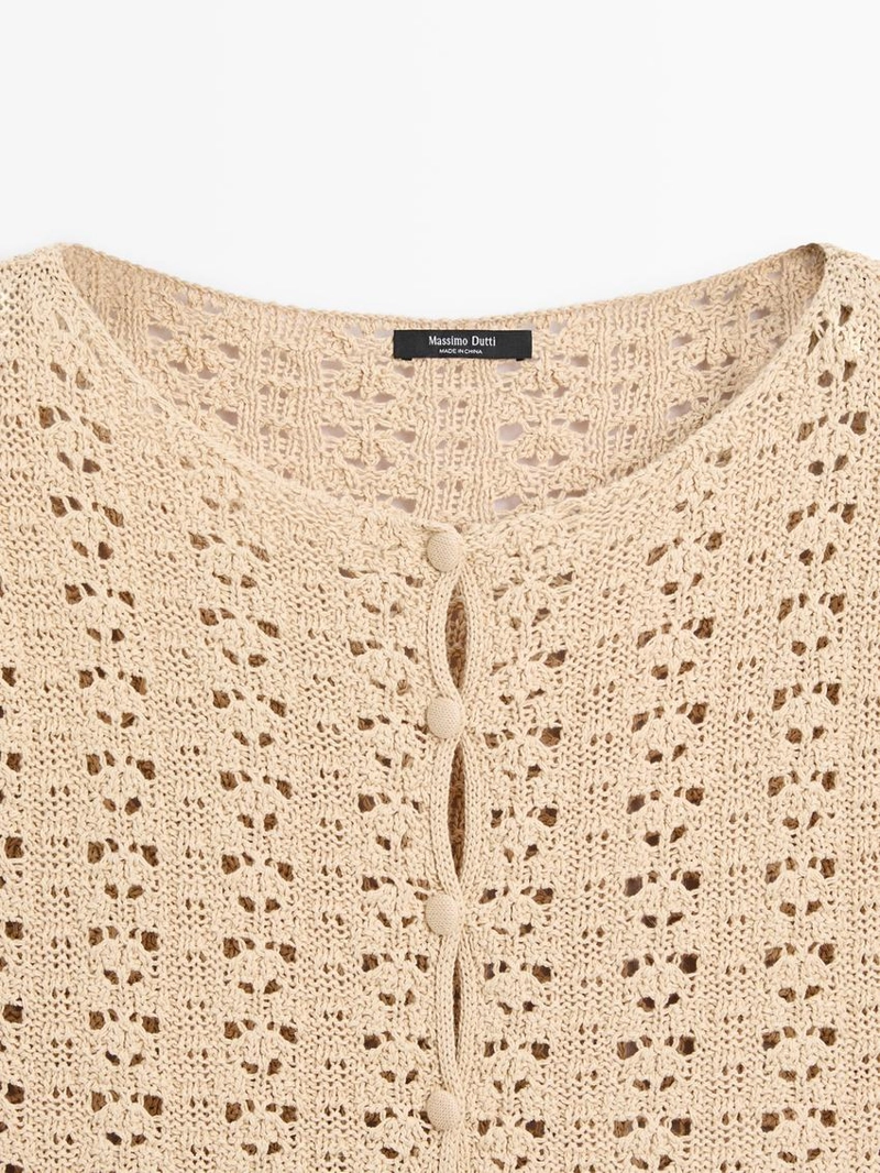 Кардиган с короткими рукавами из вязаного кружева