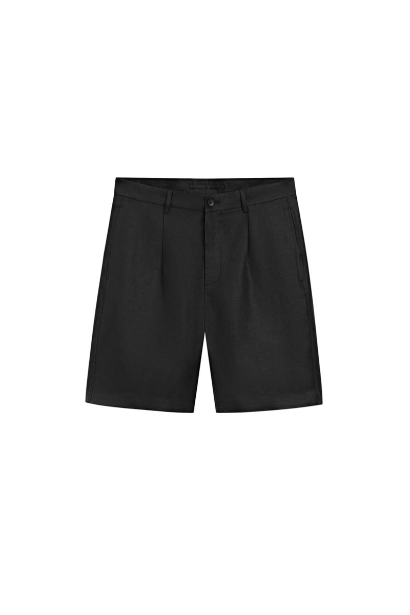 Льняные бермуды с защипами