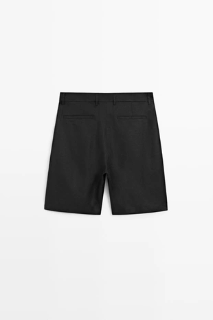 Льняные бермуды с защипами- Заказать в России