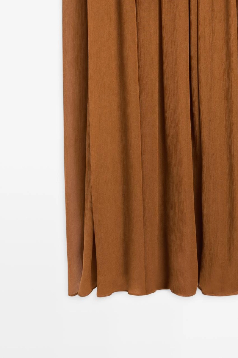 Платье миди сборками из 100% шелка