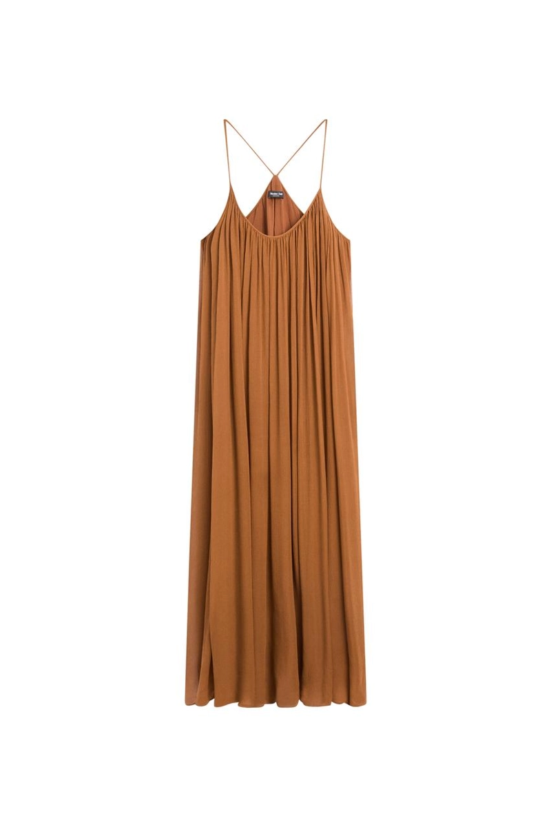 Платье миди сборками из 100% шелка