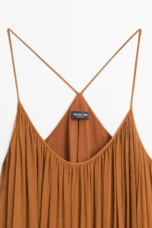 Платье миди сборками из 100% шелка- Заказать в России