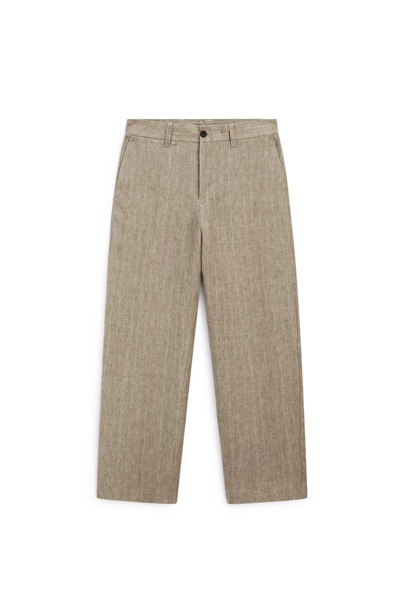 Брюки из 100% льна в полоску