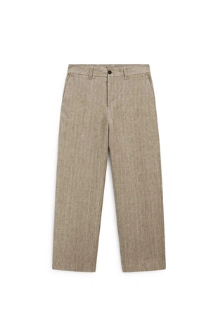 Брюки из 100% льна в полоску- Заказать в России