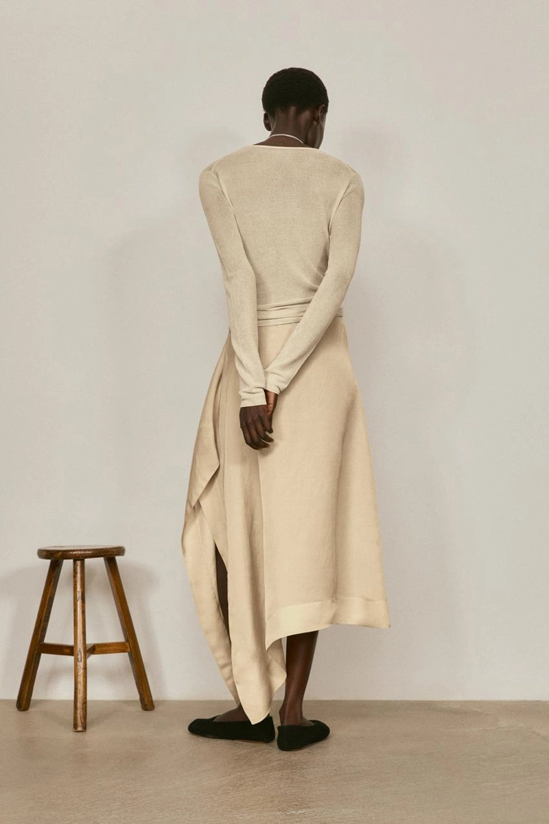 Юбка-парео миди с плавным подолом - лимитированное издание