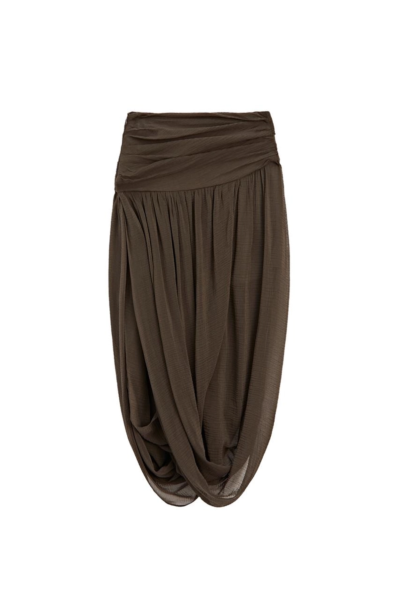 Юбка-миди с деталями в стиле пуф - лимитированная коллекция