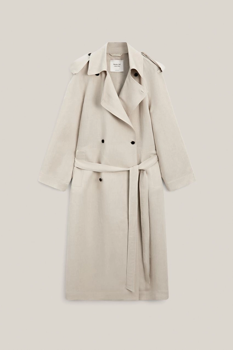 Плащ оверсайз из льняной смеси - лимитированная коллекция