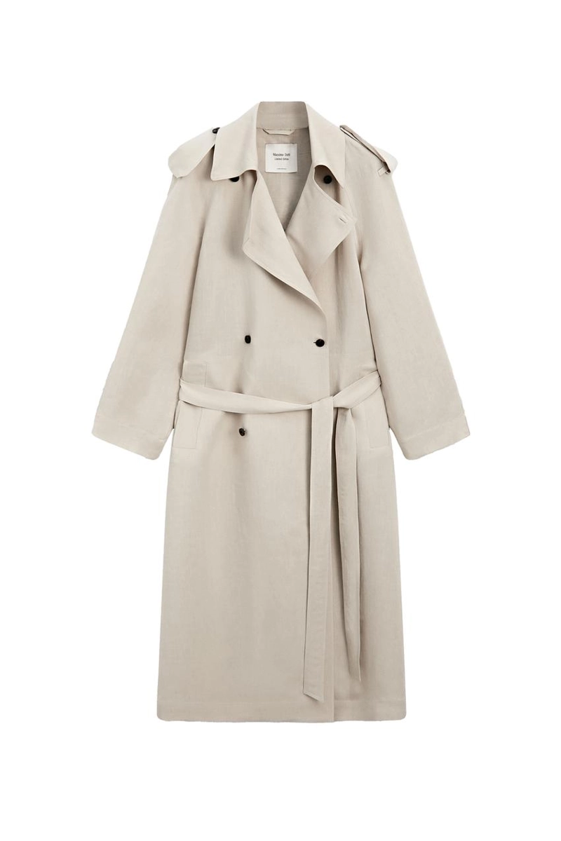 Плащ оверсайз из льняной смеси - лимитированная коллекция