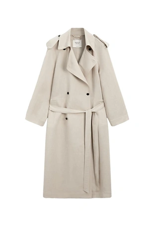 Плащ оверсайз из льняной смеси - лимитированная коллекция- Заказать в России