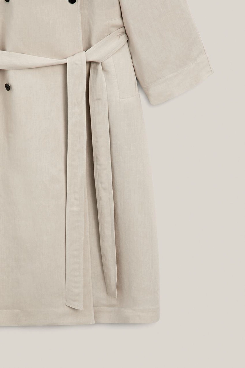 Плащ оверсайз из льняной смеси - лимитированная коллекция