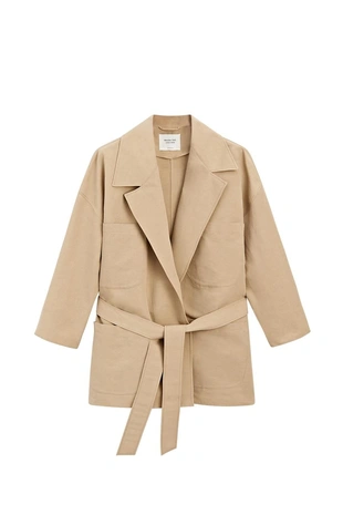 Пальто из хлопка и льна - лимитированная коллекция- Заказать в России