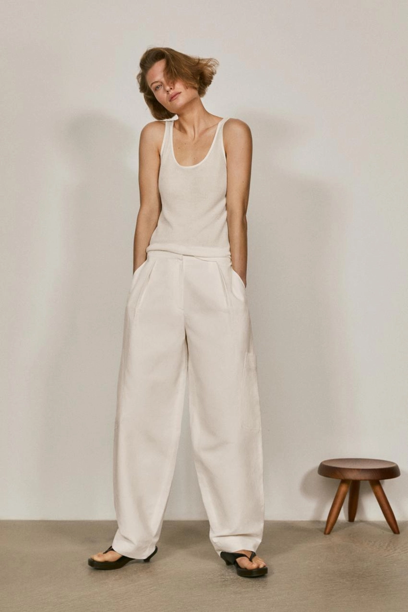 Брюки свободного кроя с ламелями - лимитированная коллекция