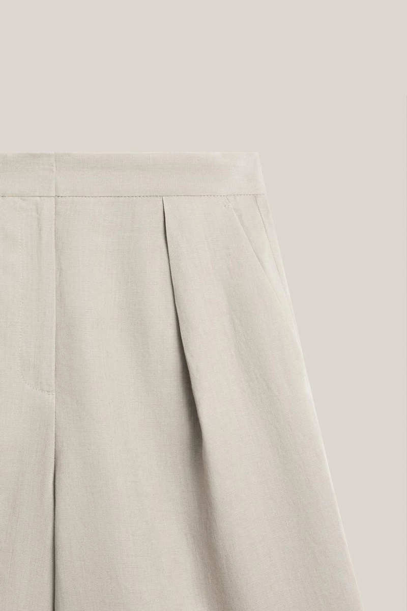 Бермуды из льна с ластиком - лимитированная коллекция