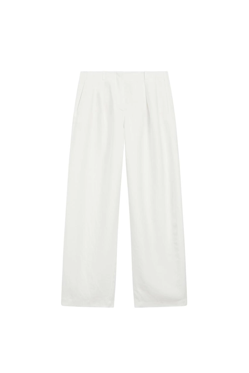 Брюки из льняной смеси с защипами - лимитированная коллекция