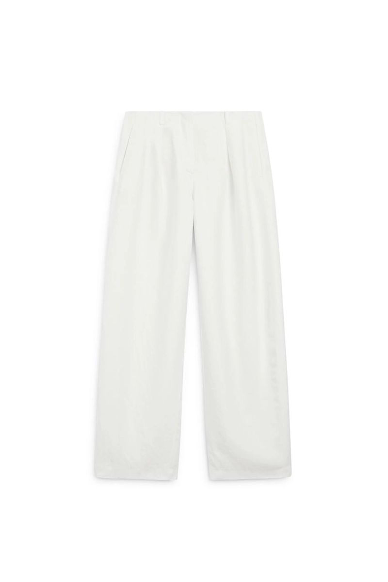 Брюки из льняной смеси с защипами - лимитированная коллекция