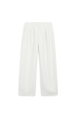 Брюки из льняной смеси с защипами - лимитированная коллекция- Заказать в России